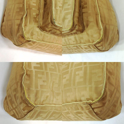 FENDI Hand Shoulder Bag Tote Purse 2way FF Zucca Leather Nylon Authentic