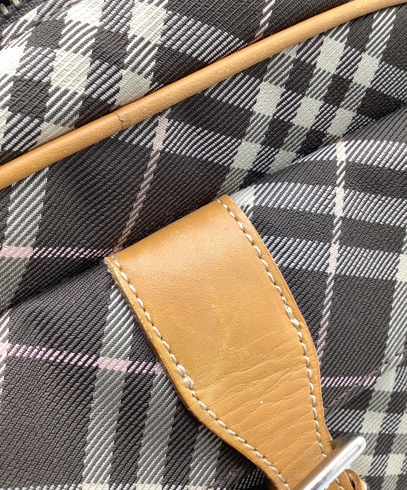 BURBERRY BLUE LABEL Shoulder Bag Purse Nova Check Brown Authentic
