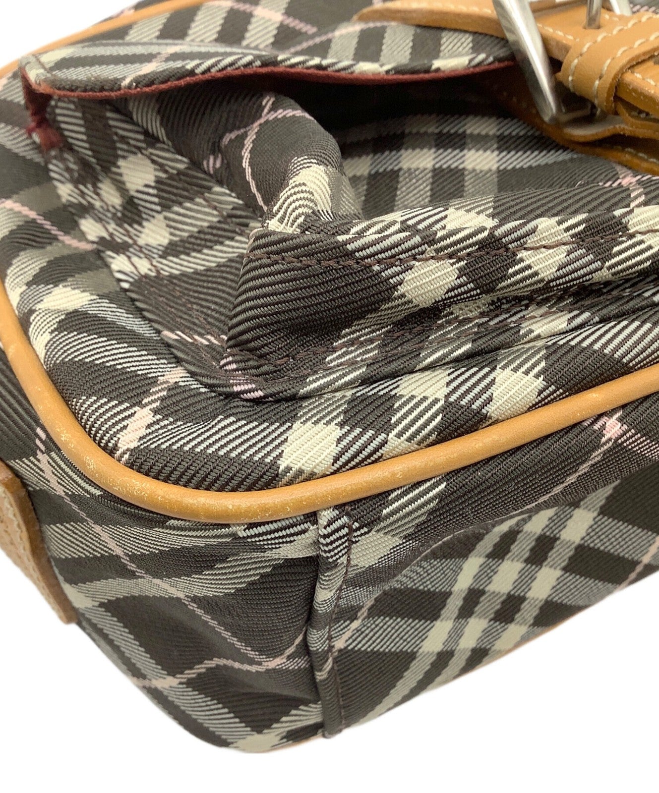 BURBERRY BLUE LABEL Shoulder Bag Purse Nova Check Brown Authentic