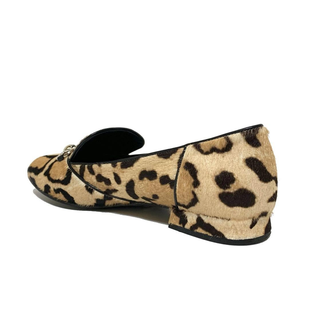 GUCCI Loafers Shoes Horse Bit EU 36.5 US 6.5 Leopard Authentic