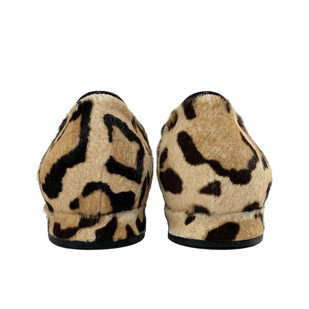 GUCCI Loafers Shoes Horse Bit EU 36.5 US 6.5 Leopard Authentic