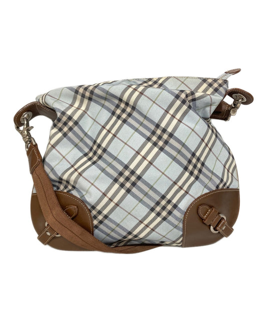 BURBERRY BLUE LABEL Shoulder Bag Purse Nova Check Sky Blue Authentic