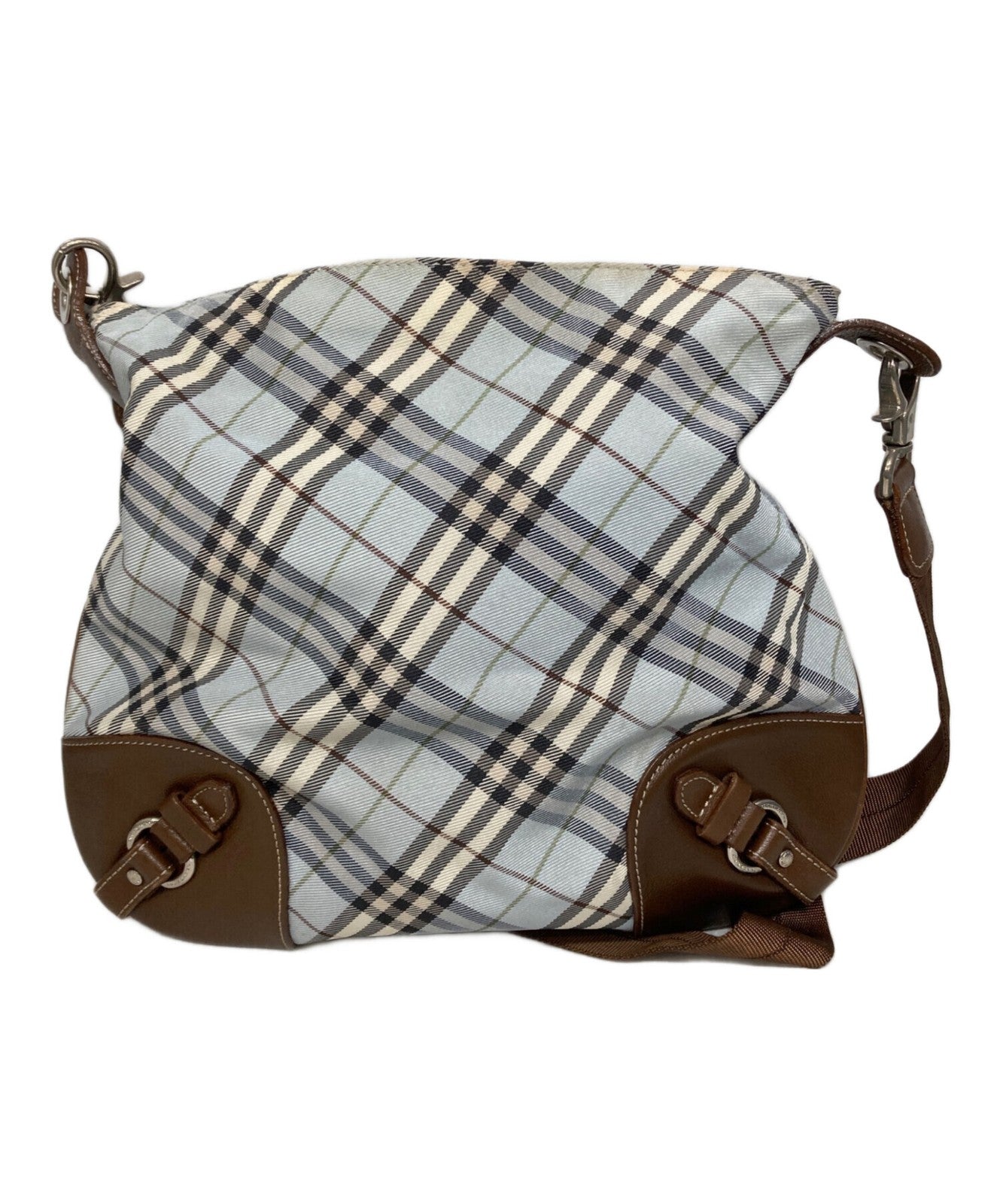 BURBERRY BLUE LABEL Shoulder Bag Purse Nova Check Sky Blue Authentic