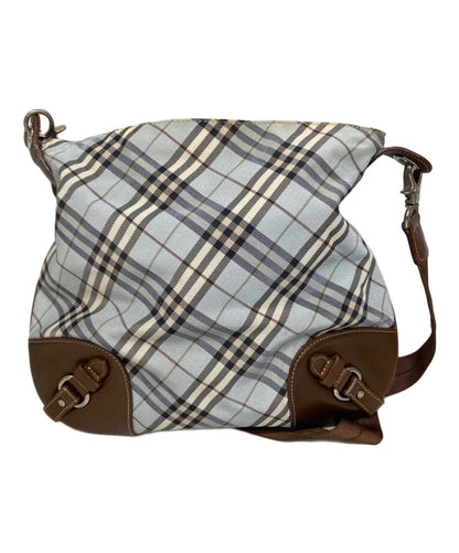 BURBERRY BLUE LABEL Shoulder Bag Purse Nova Check Sky Blue Authentic
