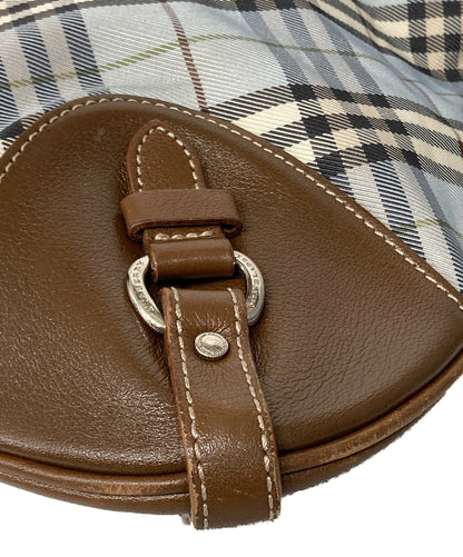 BURBERRY BLUE LABEL Shoulder Bag Purse Nova Check Sky Blue Authentic