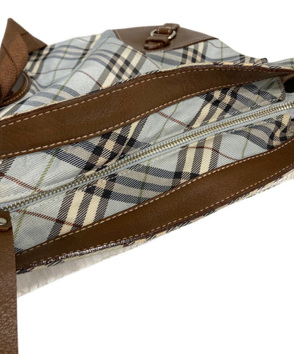 BURBERRY BLUE LABEL Shoulder Bag Purse Nova Check Sky Blue Authentic