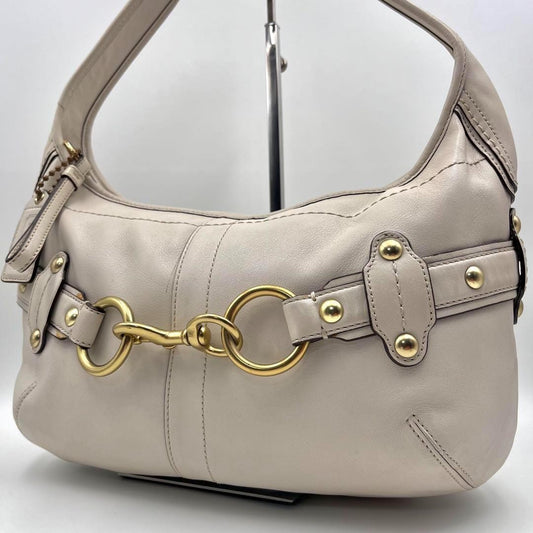COACH Shoulder Bag Purse Leather White Authentic