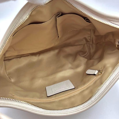 COACH Shoulder Bag Purse Leather White Authentic