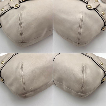 COACH Shoulder Bag Purse Leather White Authentic