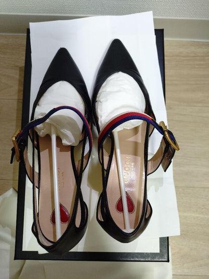 GUCCI Shoes Pumps Heel EU 35 US 5 Black Authentic