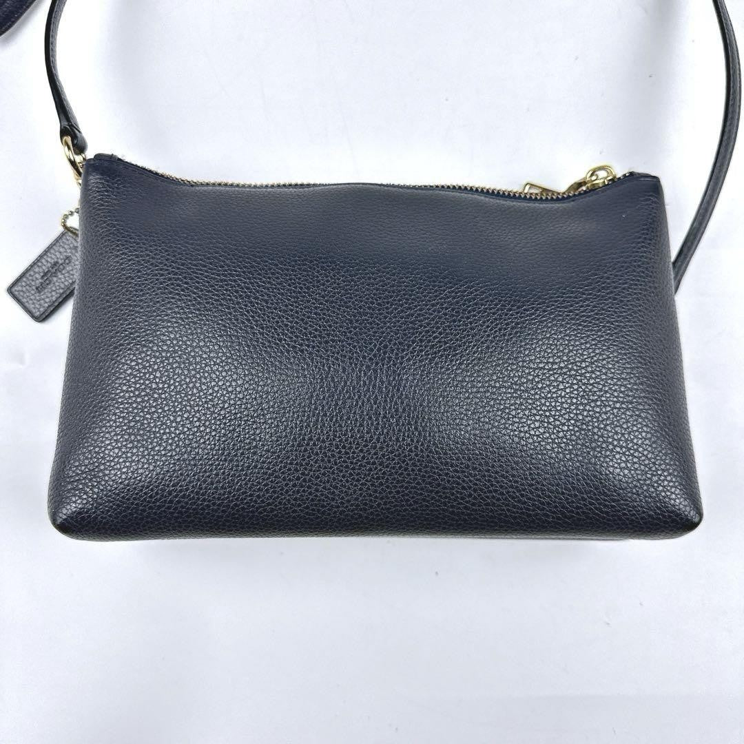 COACH Shoulder Bag Purse Leather Gray Authentic