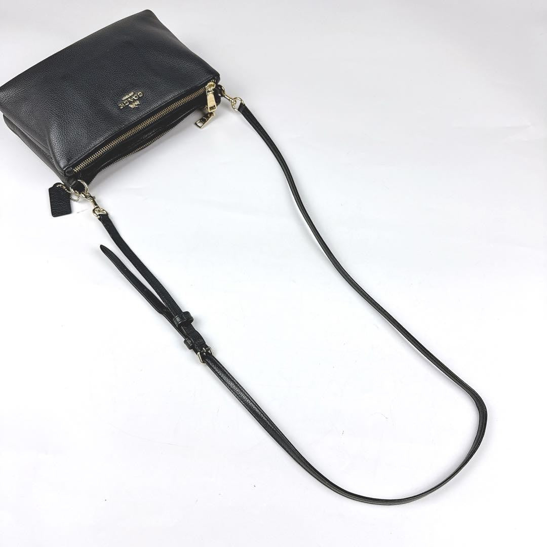 COACH Shoulder Bag Purse Leather Gray Authentic