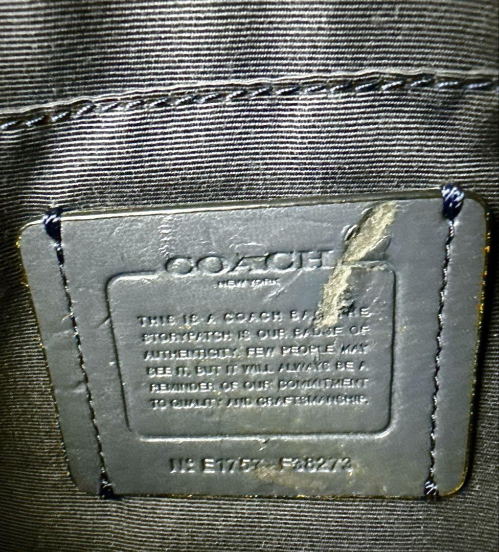 COACH Shoulder Bag Purse Leather Gray Authentic