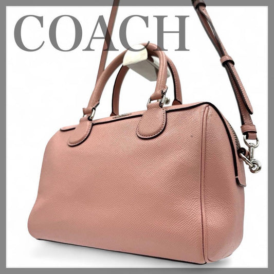COACH Shoulder Bag Purse Mini Boston Bag 2way Leather Pink Authentic