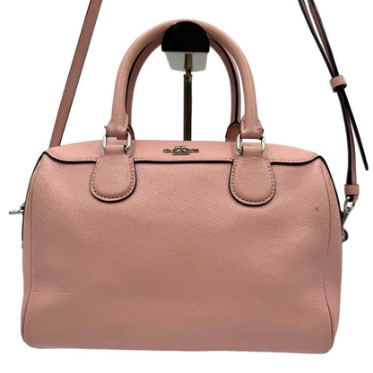 COACH Shoulder Bag Purse Mini Boston Bag 2way Leather Pink Authentic