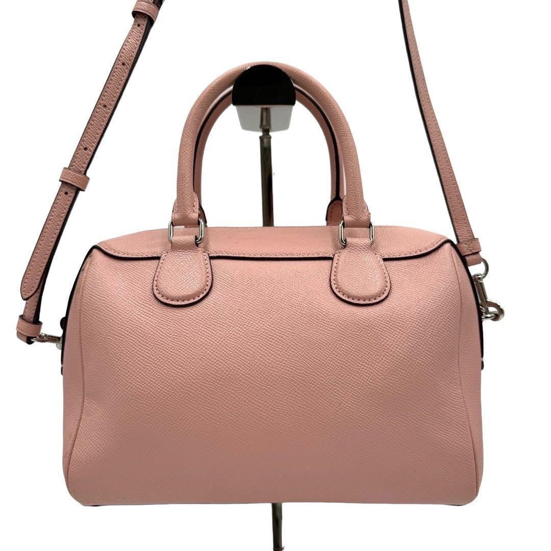COACH Shoulder Bag Purse Mini Boston Bag 2way Leather Pink Authentic