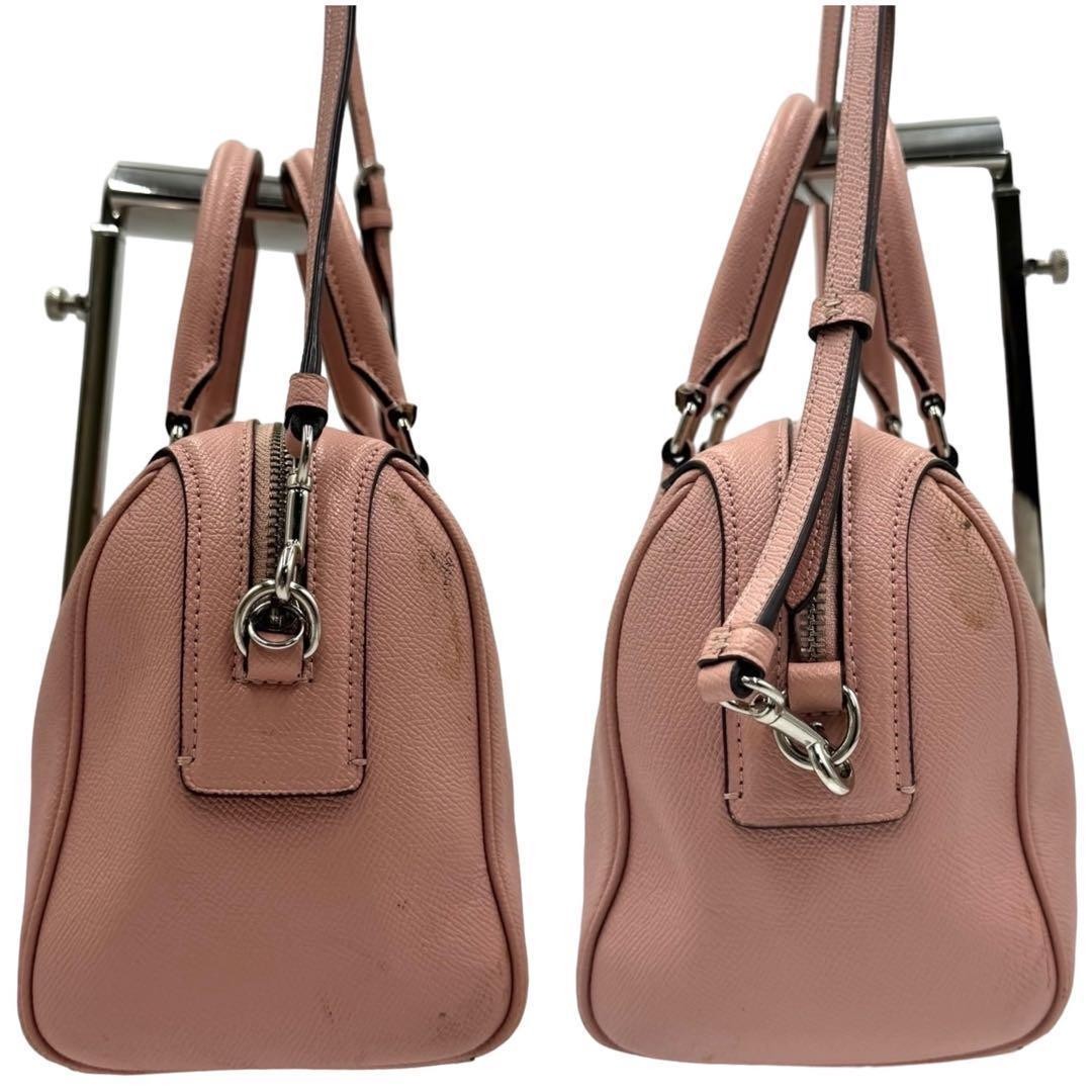 COACH Shoulder Bag Purse Mini Boston Bag 2way Leather Pink Authentic