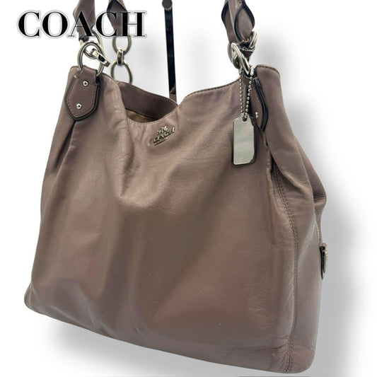COACH Hand Bag Tote Purse Leather Brown Authentic