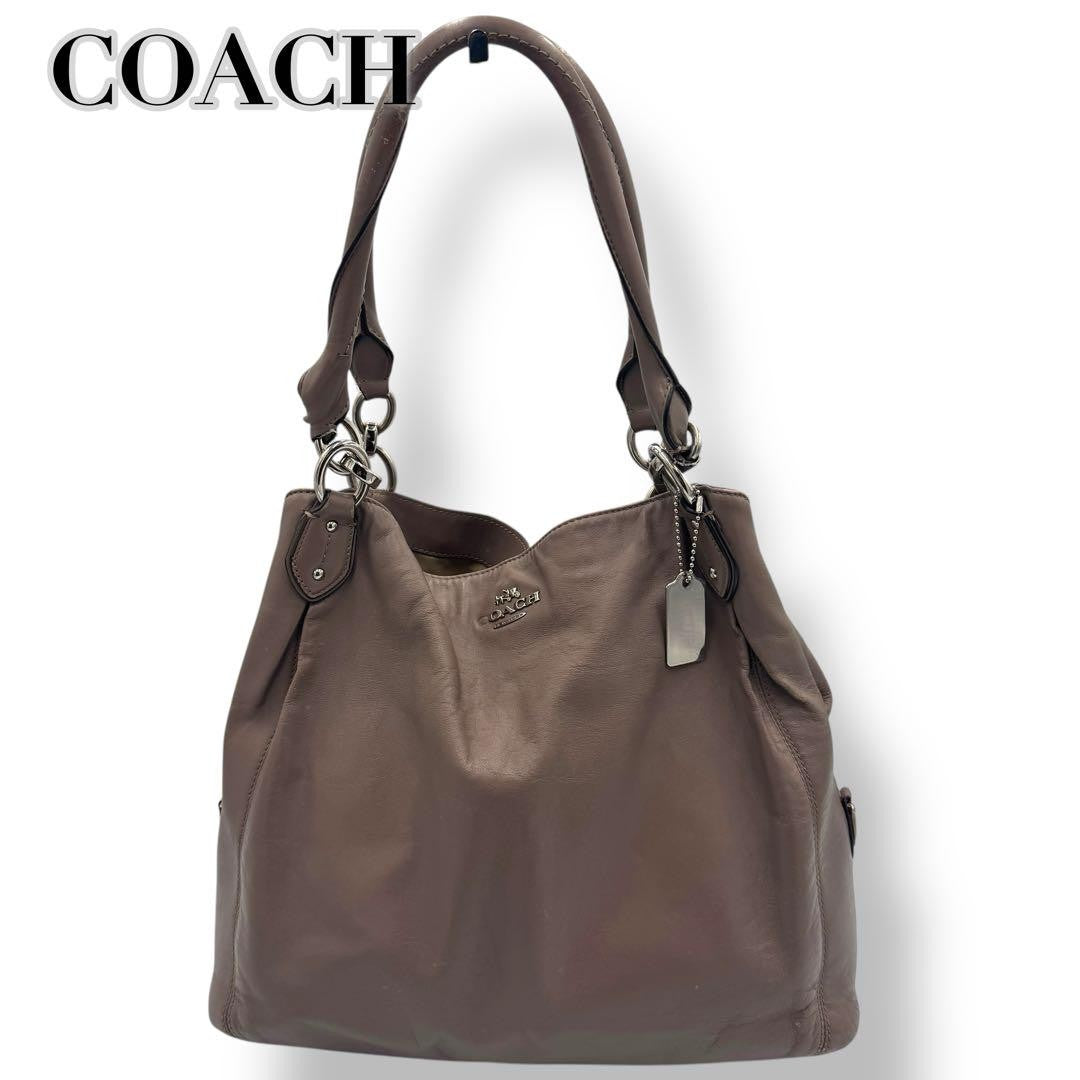 COACH Hand Bag Tote Purse Leather Brown Authentic