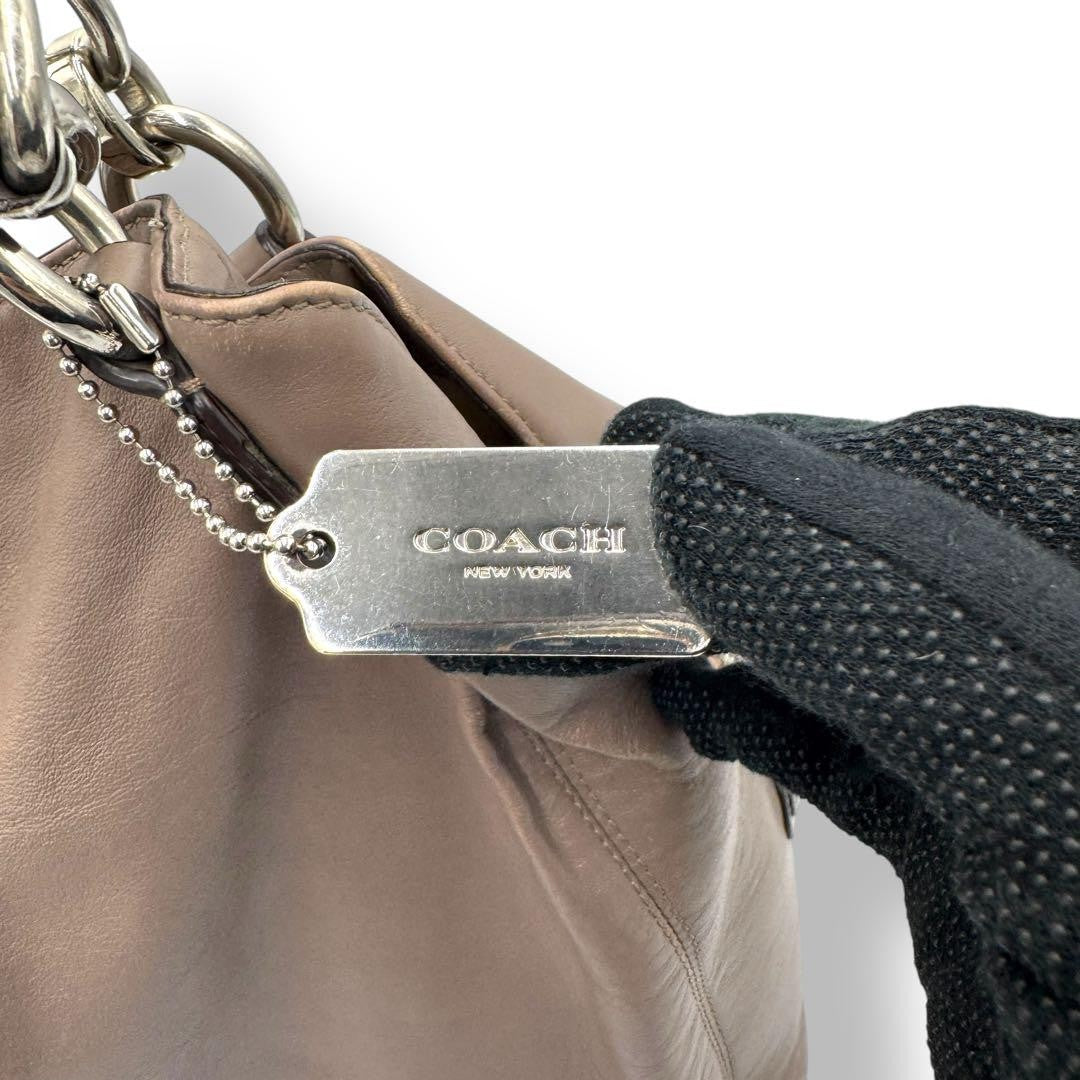 COACH Hand Bag Tote Purse Leather Brown Authentic