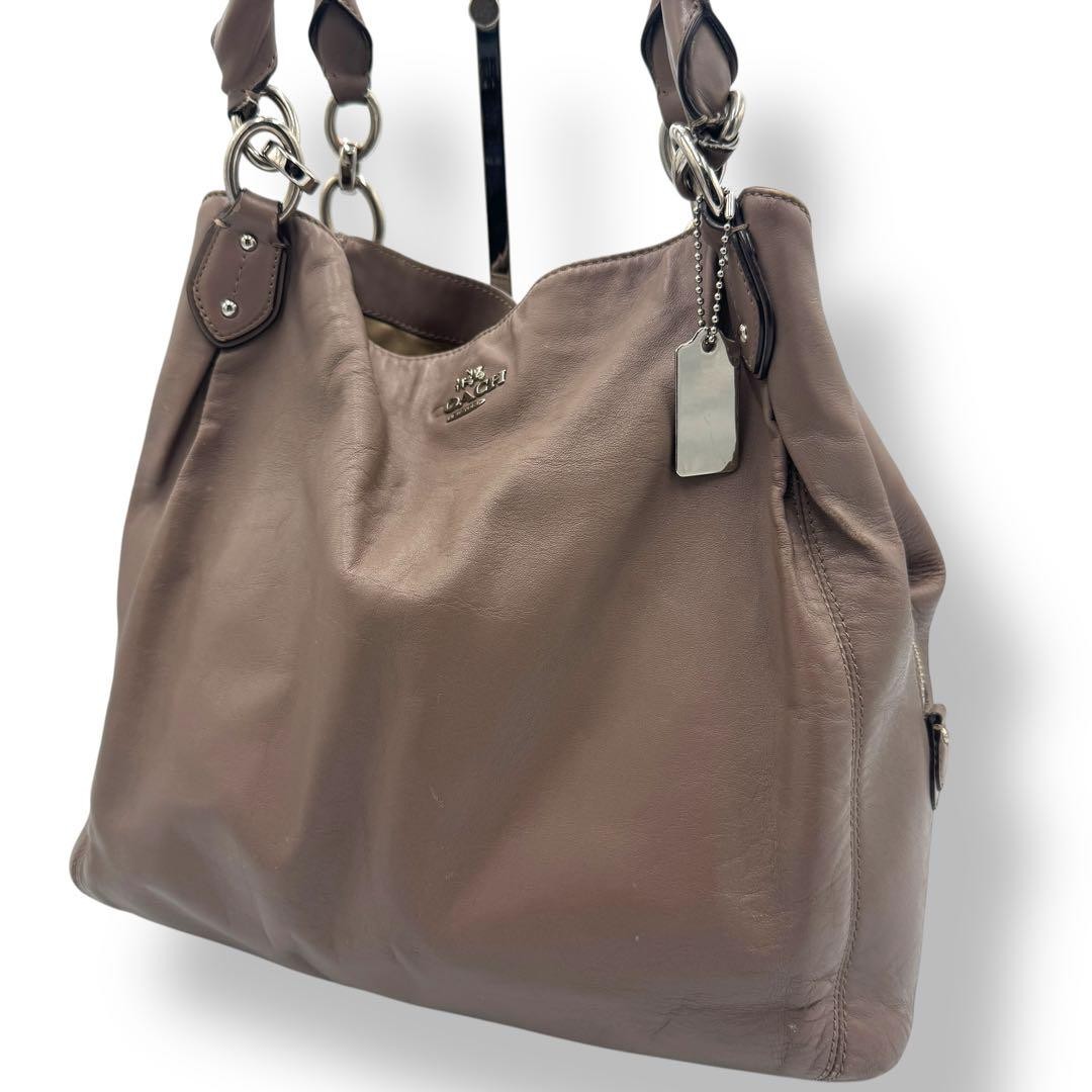 COACH Hand Bag Tote Purse Leather Brown Authentic