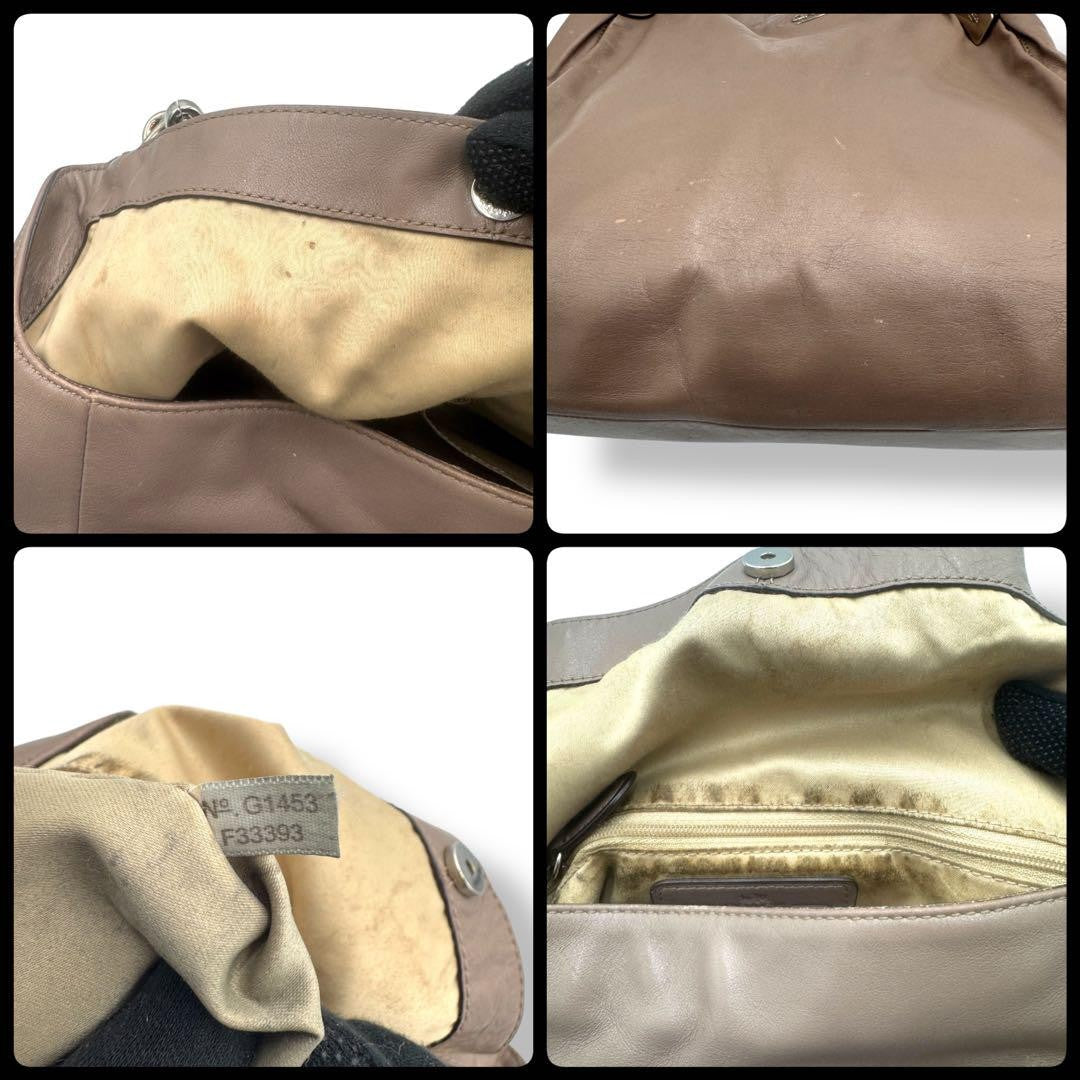 COACH Hand Bag Tote Purse Leather Brown Authentic