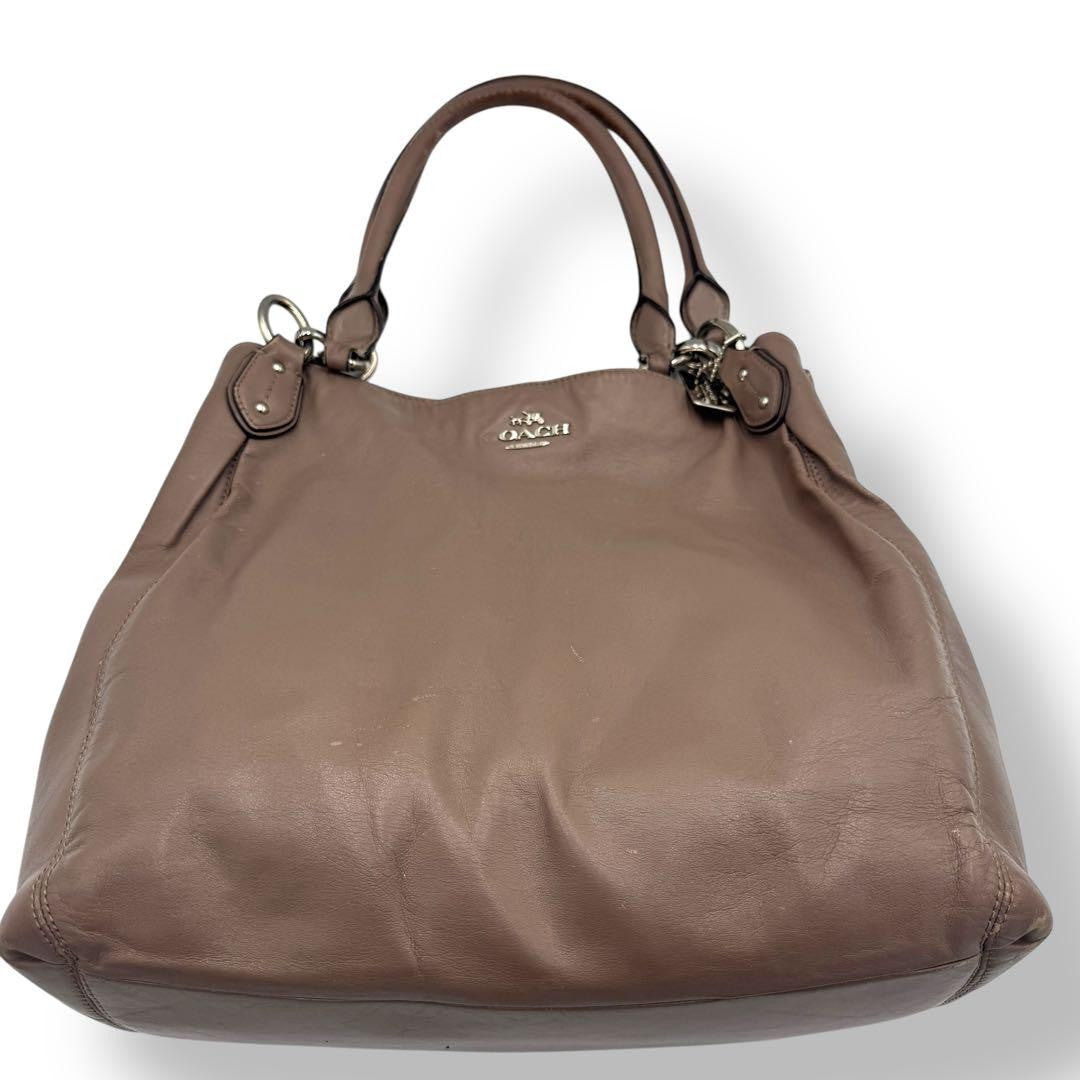 COACH Hand Bag Tote Purse Leather Brown Authentic