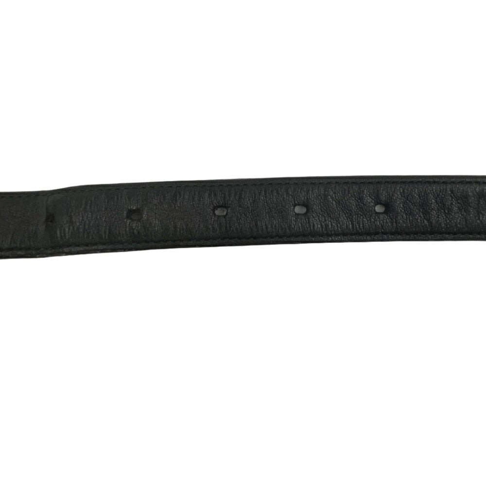 Saint Laurent Men's Belt Logo Black Leather Authentic