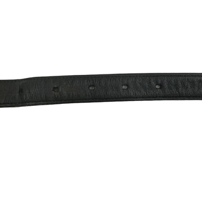 Saint Laurent Men's Belt Logo Black Leather Authentic