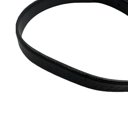 Saint Laurent Men's Belt Logo Black Leather Authentic