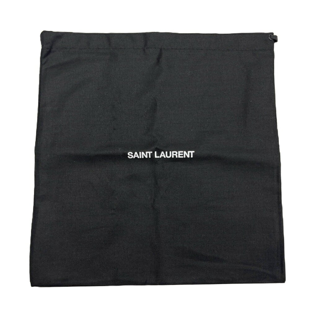 Saint Laurent Men's Belt Logo Black Leather Authentic