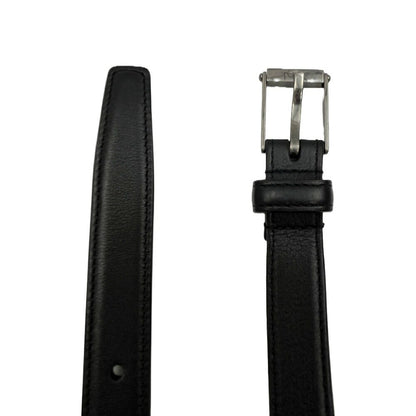 Saint Laurent Men's Belt YSL Cassandra Leather Black Authentic
