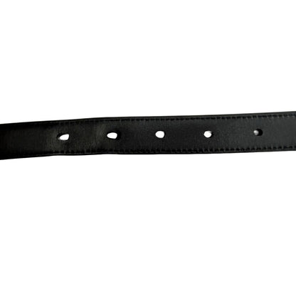 Saint Laurent Men's Belt YSL Cassandra Leather Black Authentic