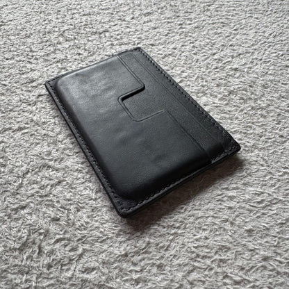 TOM FORD Card Case Holder Wallet Compact Purse Leather Black Authentic