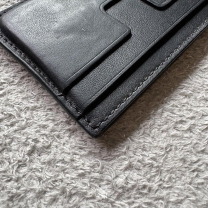 TOM FORD Card Case Holder Wallet Compact Purse Leather Black Authentic