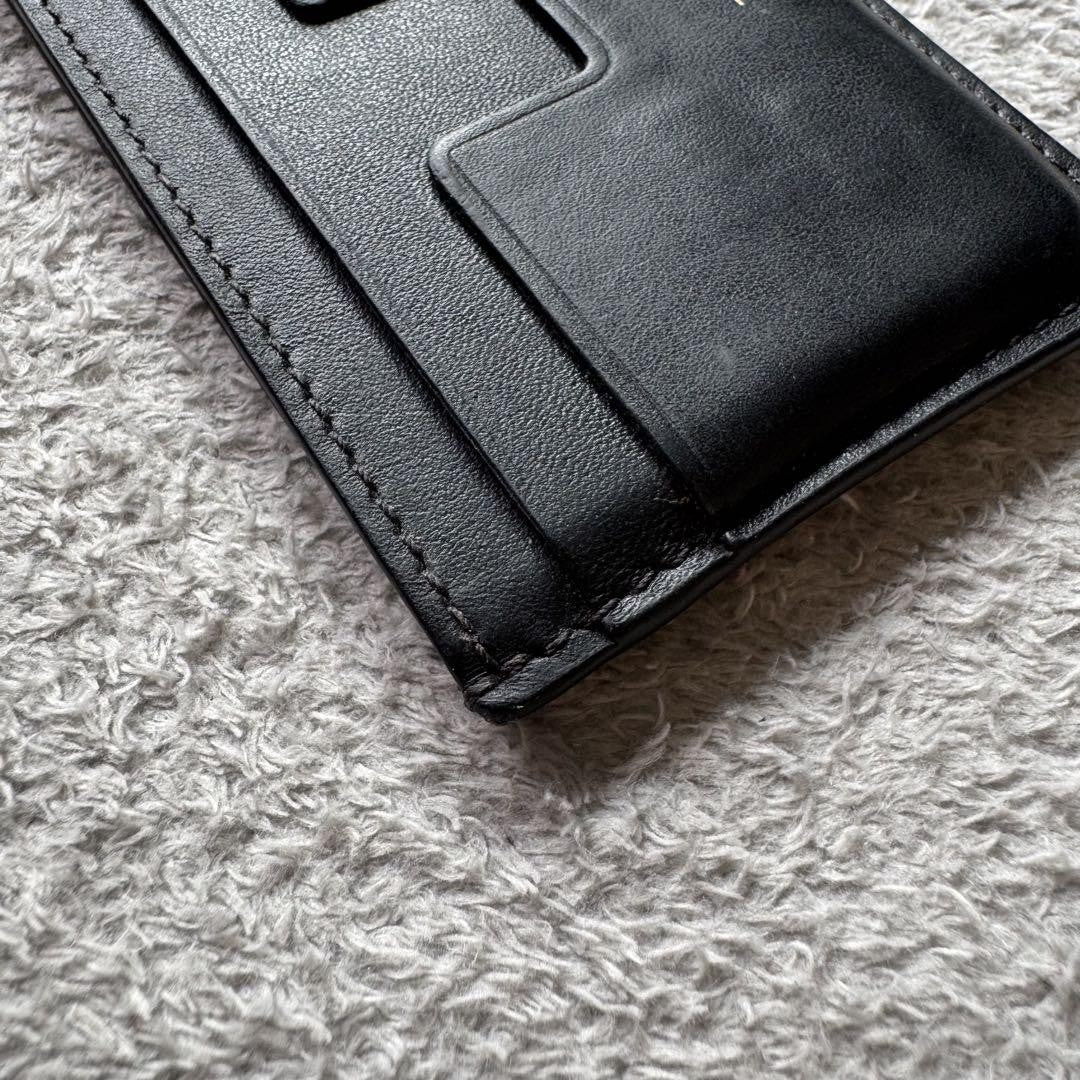TOM FORD Card Case Holder Wallet Compact Purse Leather Black Authentic