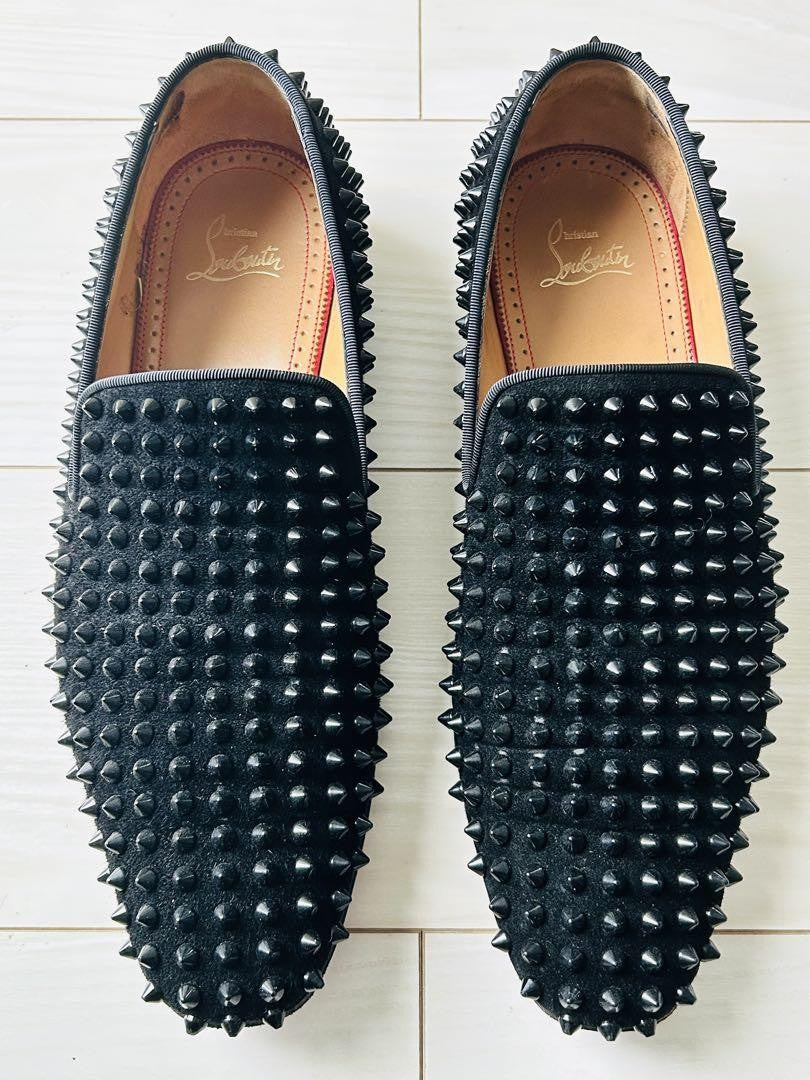 Christian Louboutin Slip-ons Shoes Sneakers Studs EU 41 US 8 Black Authentic