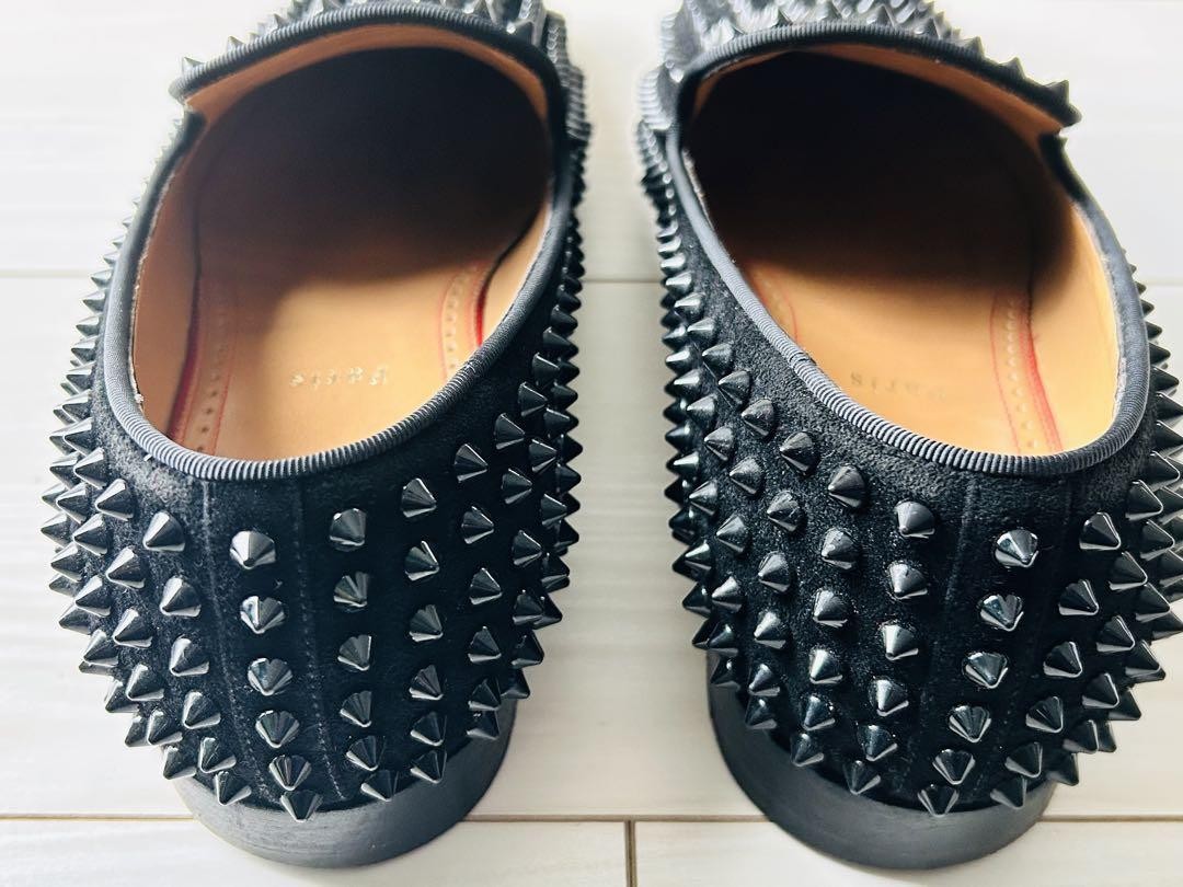 Christian Louboutin Slip-ons Shoes Sneakers Studs EU 41 US 8 Black Authentic