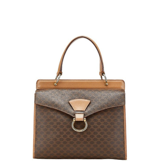 CELINE Macadam Purse tote bag Handbag Brown Beige Gold PVC Leather Authentic