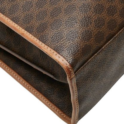 CELINE Macadam Purse tote bag Handbag Brown Beige Gold PVC Leather Authentic