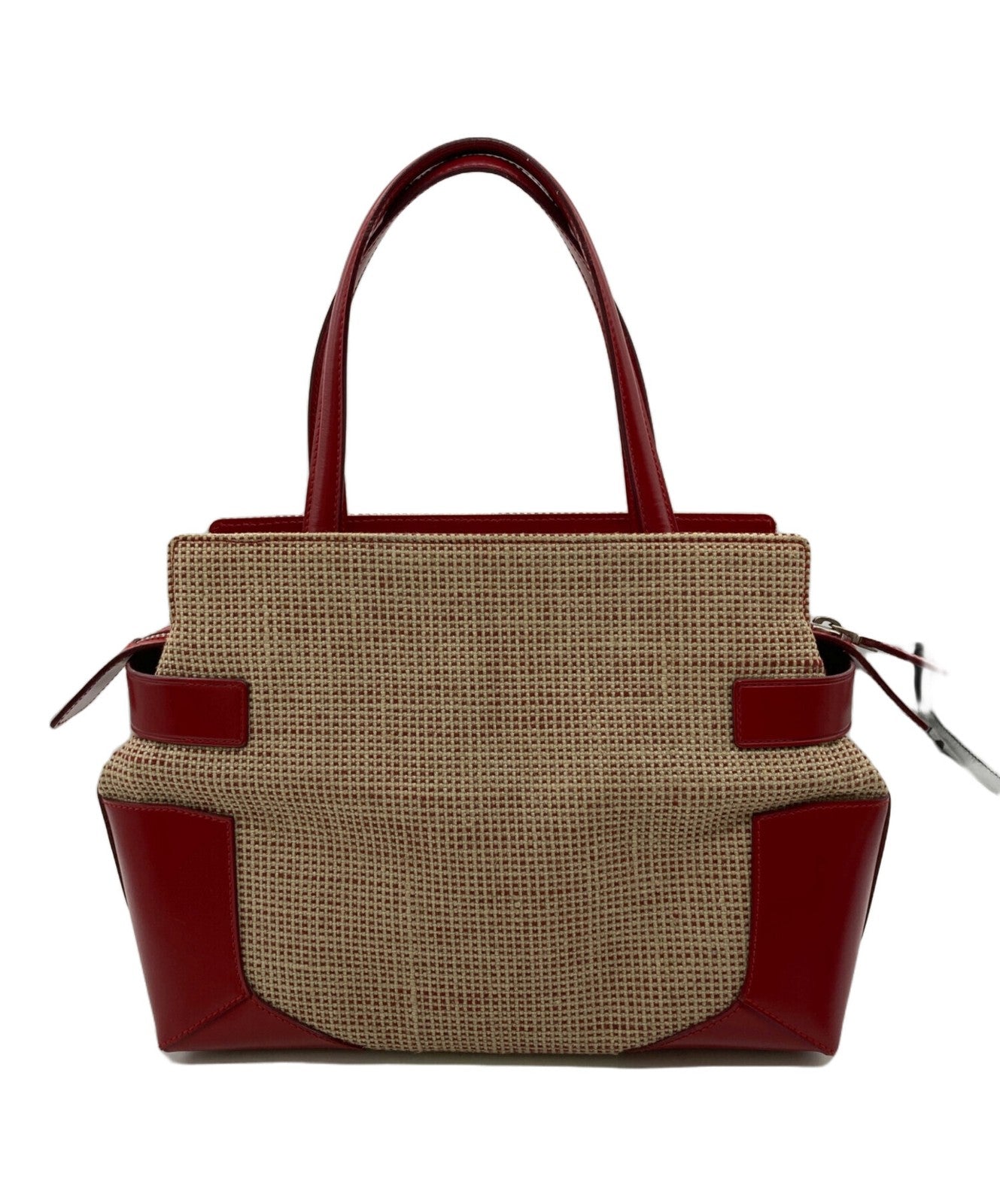 Salvatore Ferragamo Hand Bag Tote Purse Gancini Red Authentic