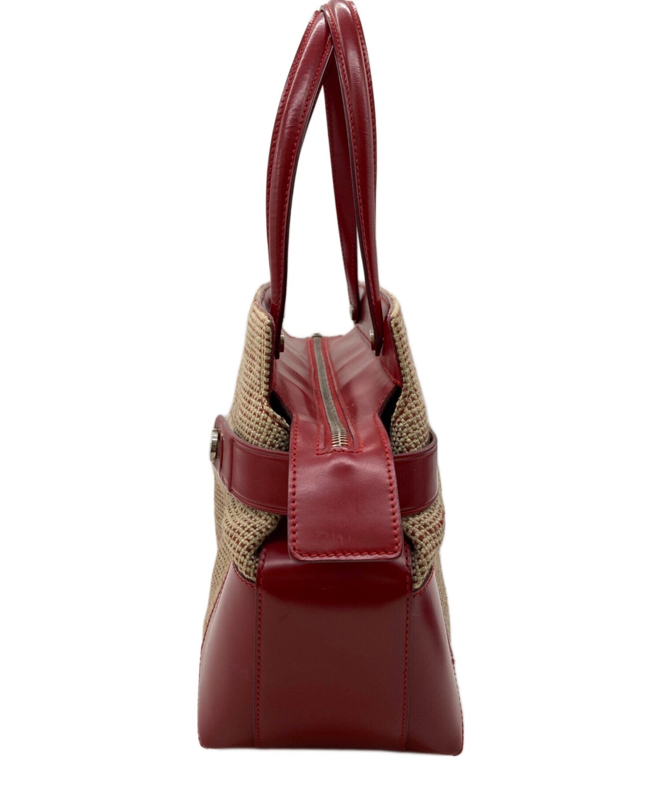 Salvatore Ferragamo Hand Bag Tote Purse Gancini Red Authentic