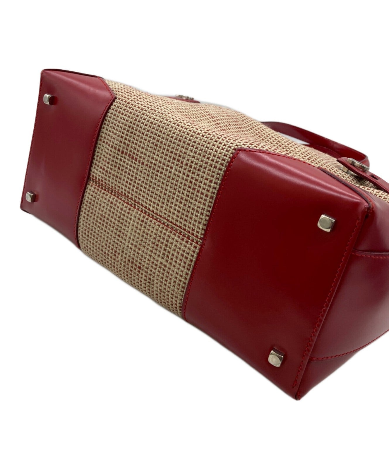 Salvatore Ferragamo Hand Bag Tote Purse Gancini Red Authentic