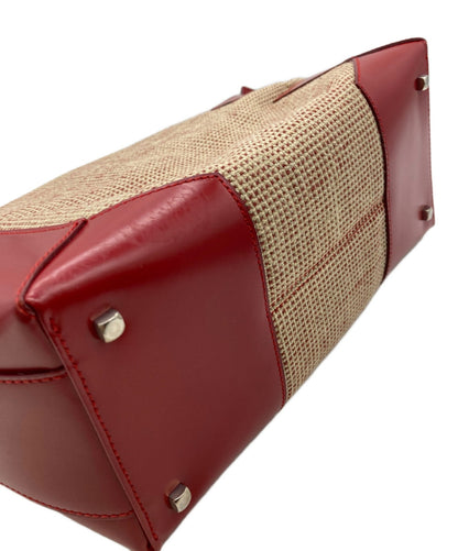 Salvatore Ferragamo Hand Bag Tote Purse Gancini Red Authentic