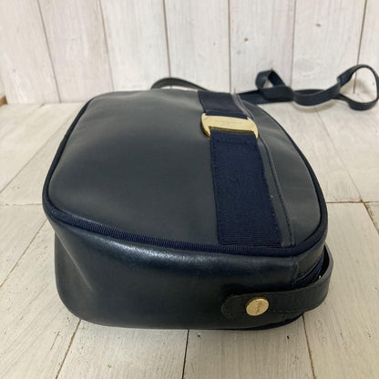 Salvatore Ferragamo Shoulder Bag Purse Leather Navy Authentic