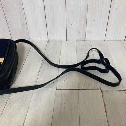 Salvatore Ferragamo Shoulder Bag Purse Leather Navy Authentic