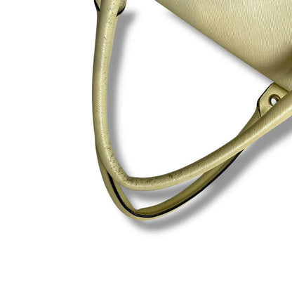 Salvatore Ferragamo Hand Bag Tote Purse Gancini Leather Beige Authentic