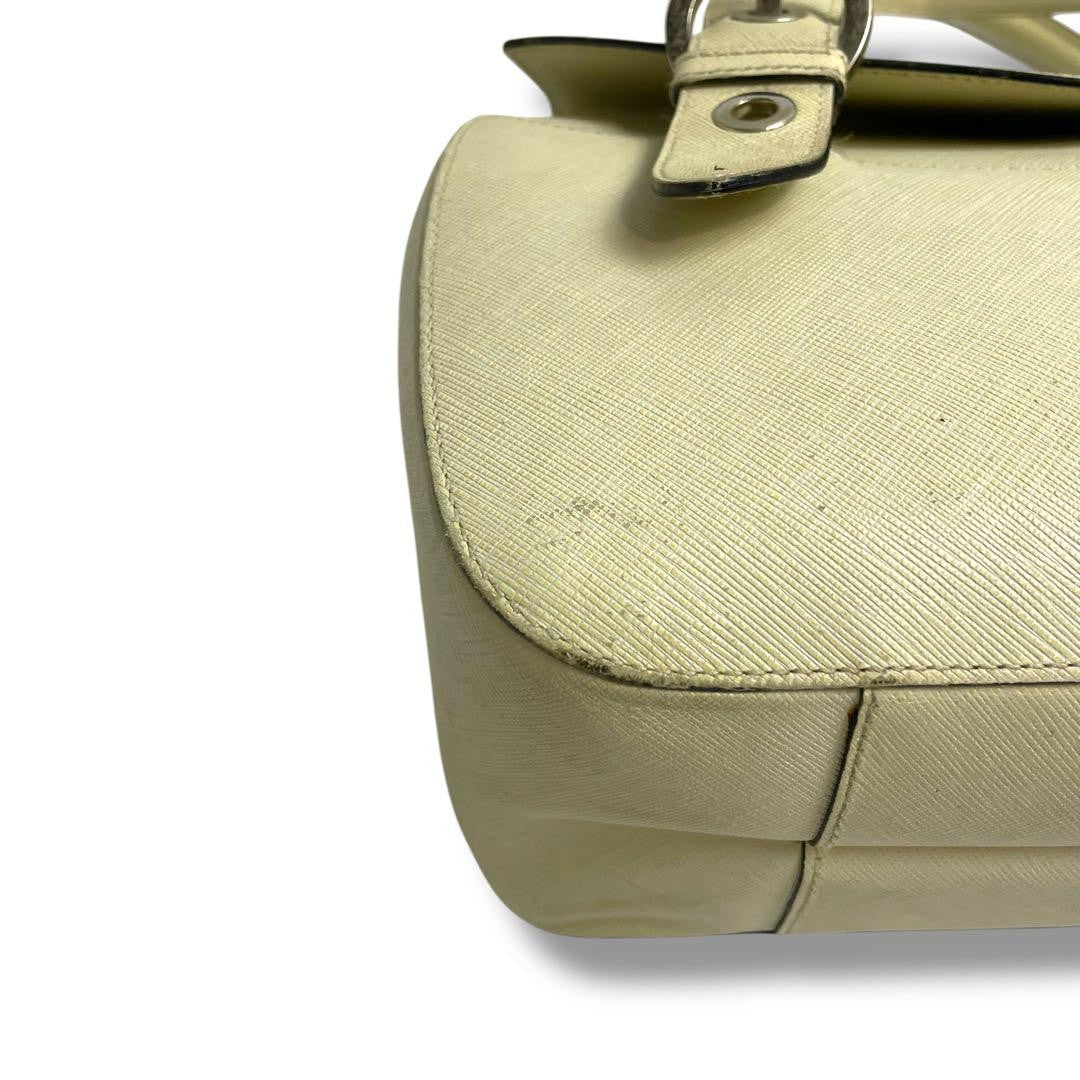 Salvatore Ferragamo Hand Bag Tote Purse Gancini Leather Beige Authentic