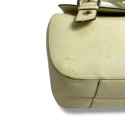 Salvatore Ferragamo Hand Bag Tote Purse Gancini Leather Beige Authentic