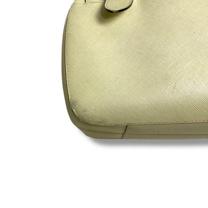 Salvatore Ferragamo Hand Bag Tote Purse Gancini Leather Beige Authentic